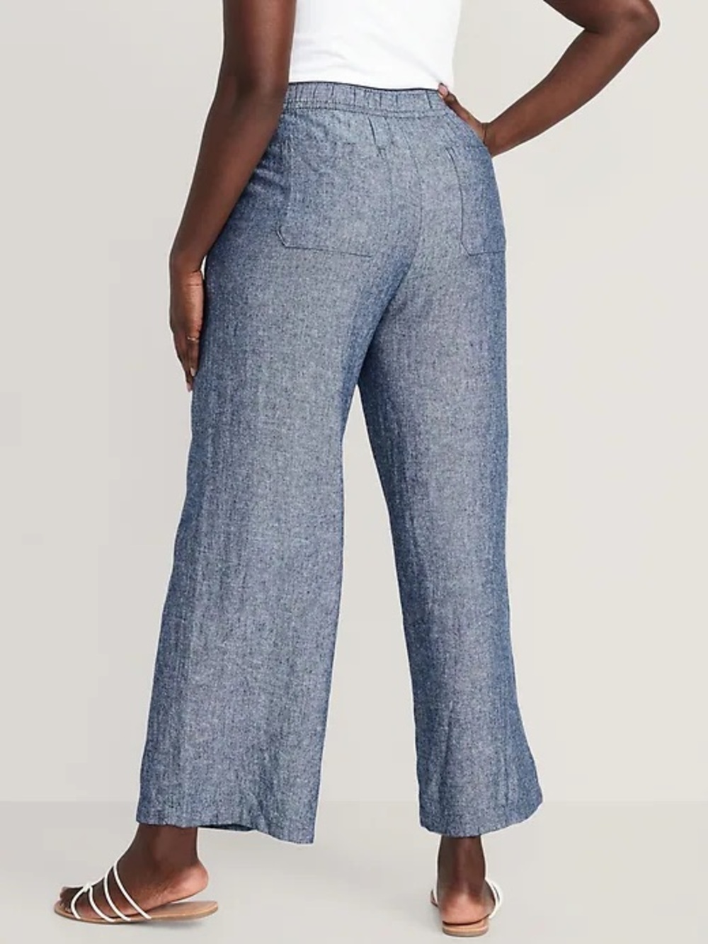 GAP Women’s High-Waist Linen Blend Wide Leg Pants - Size Large